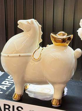 马上有钱酒柜现代摆件生肖马摆设客厅玄关电视柜办公室桌面装饰品