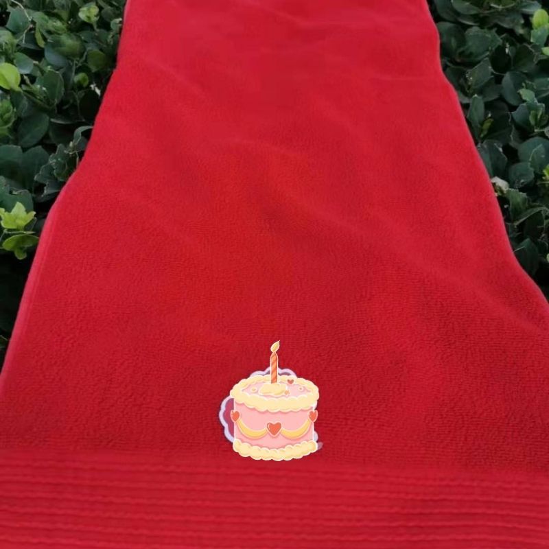 厂家直供纯棉大红浴巾喜事挂红乔迁回礼中国红浴巾婚庆洗澡裹巾