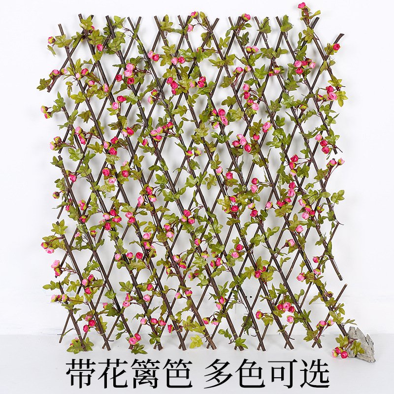仿真篱笆叶子户外木栅栏植物庭院围墙栅栏护栏装饰围栏伸缩木篱笆