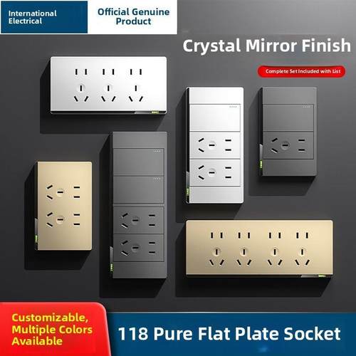 国际电工型开关插座面板多孔隐蔽十孔孔孔孔四排插座