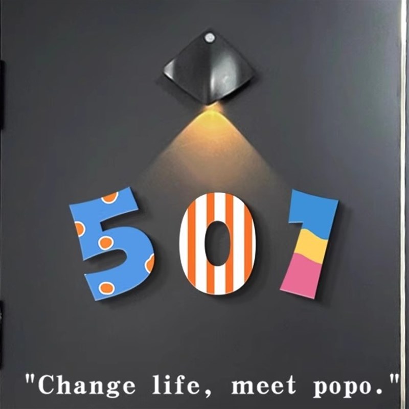 【新家的100个快递o】多巴胺数字门牌号入户门口磁吸号码牌标识牌