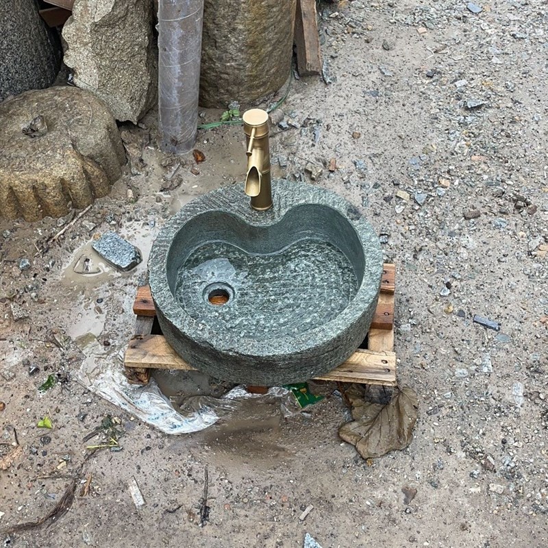 老石磨洗手盆老旧石槽墩布池石头鱼缸花盆户外庭院V流水摆件景观