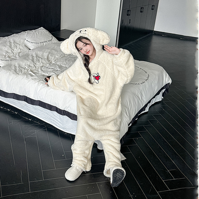 秋冬儿童小狗连体睡衣加厚保暖