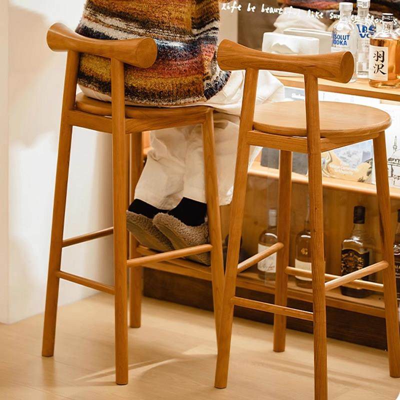 北欧实木吧椅日式家用岛台靠背高脚凳中覆古风阳台设计师蝴蝶凳子,住宅家具,家用高脚椅,淘宝优惠券,粉丝福利购,淘宝优惠卷