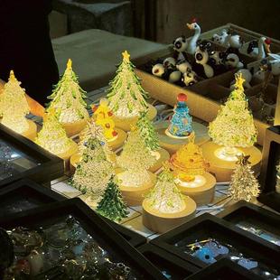 琉璃耶诞树淄博烧玻璃摆件手工艺品耶诞装饰挂件客厅摆件家居通用