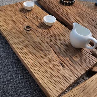 老榆木风化木板古朴老木头旧门板拍照背景板禅意飘窗复古装饰板材