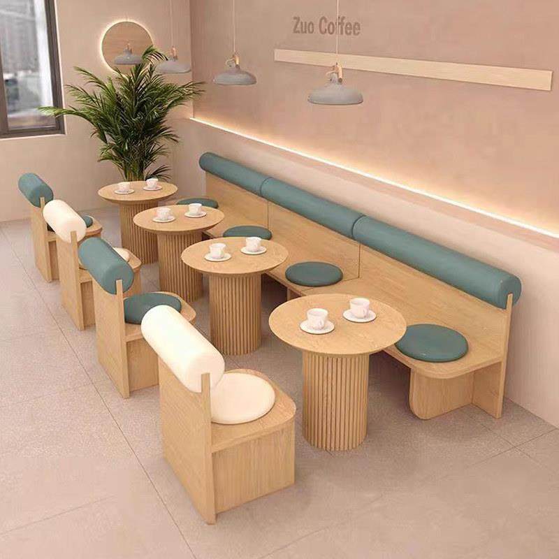 奶油风奶茶店咖啡厅休闲桌椅组合网红烘焙店休息区靠墙卡座沙发,商业/办公家具,卡座,淘宝优惠券,粉丝福利购,淘宝优惠卷