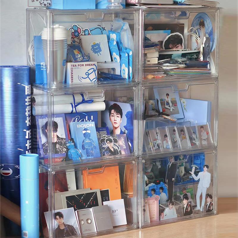 书本亚克力桌面书架透明防尘收纳盒教室学生神器旧书籍整理展示盒