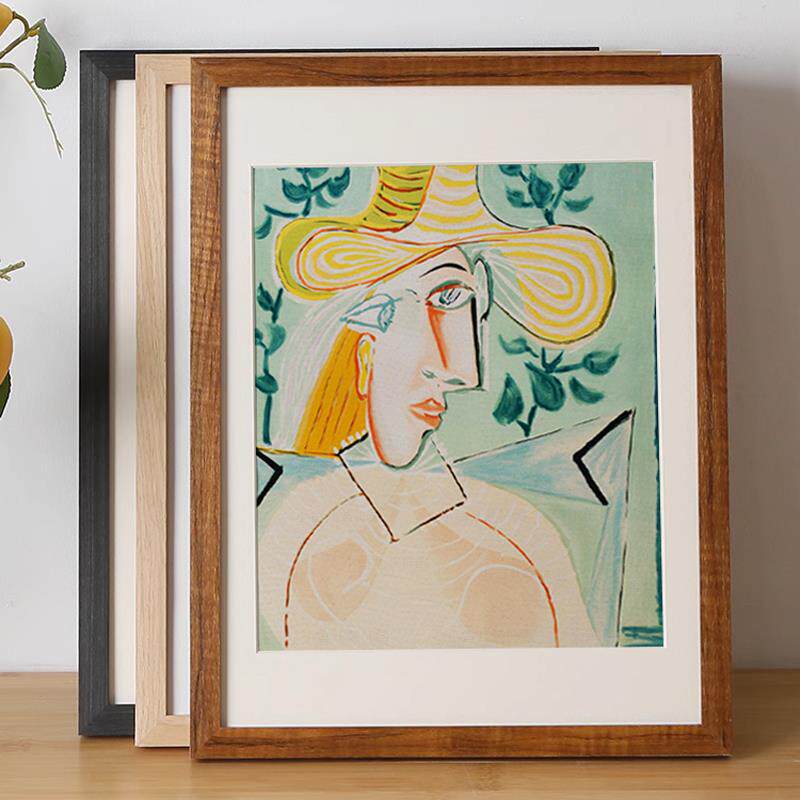 实木相框挂墙16寸20寸24海报8K开 4k拼图框架A3定制儿童套装裱画