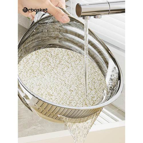 带手柄淘米盆洗菜篮子淘米过滤器厨房沥水篮洗菜盆洗菜沥水洗菜篮