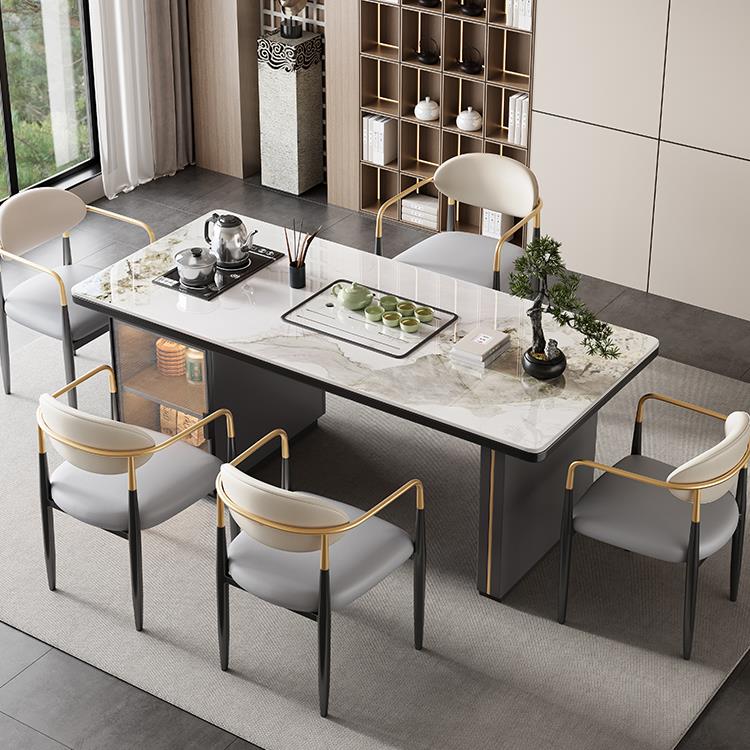 轻奢简约现代岩板茶桌椅组合阳台烧水壶一体办公室客厅小茶台茶几