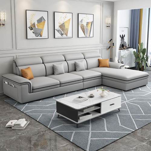 北欧布艺沙发客厅现代简约轻奢科技布贵妃大小户型沙发组合网红款