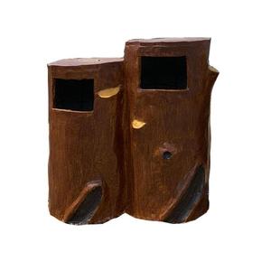 水泥彷木垃圾桶彷树墩混泥土垃圾桶分类回收箱园林户外环保垃圾桶