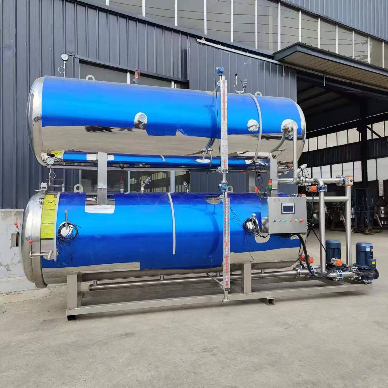 椰奶凉茶喷淋杀菌釜厂大型桂花糯米藕梅菜扣肉一吨高温水浴杀菌锅