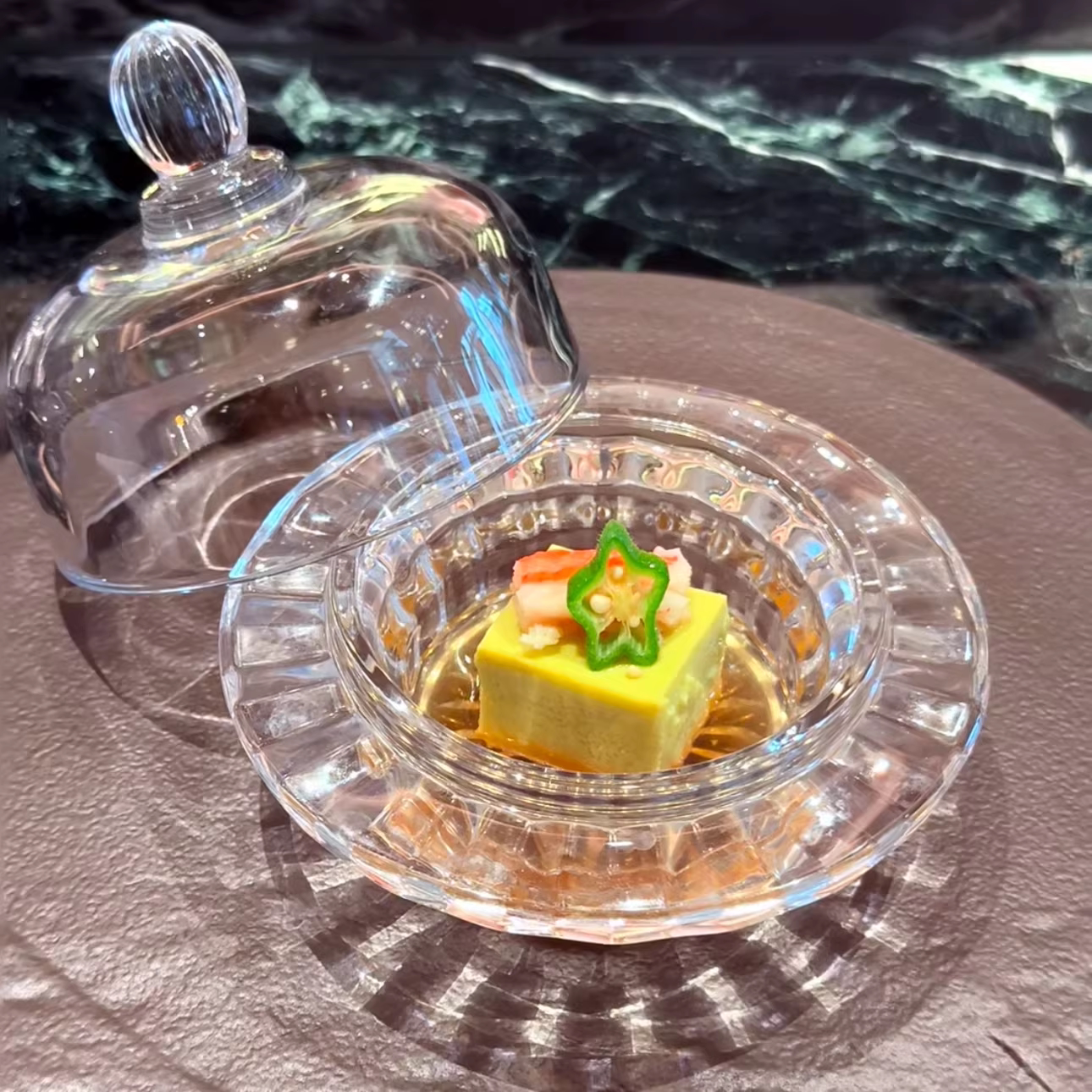 餐厅创意西餐位上点心透明带盖玻璃盅精致下午茶甜品盘水果碟餐具