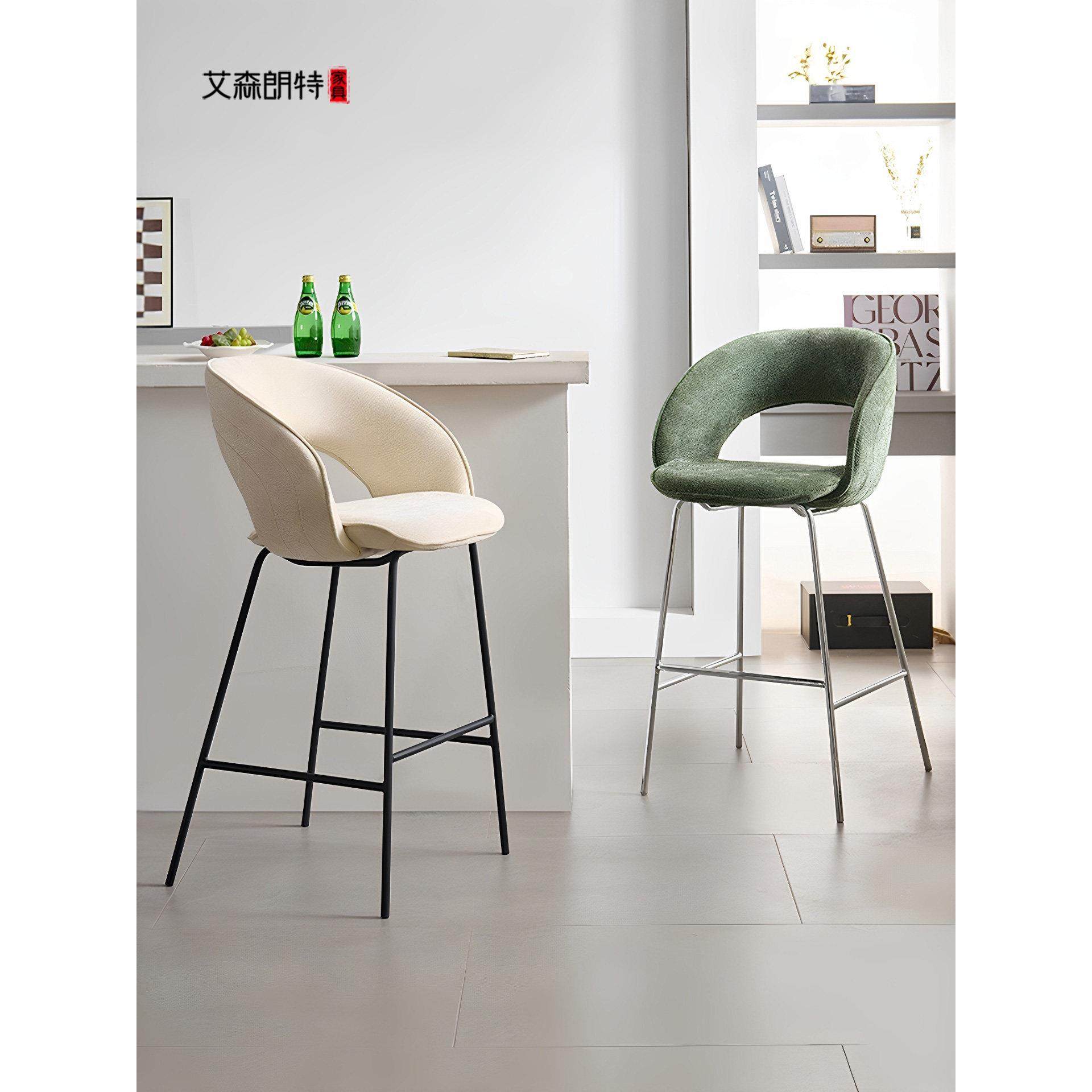 艾森朗特北欧吧台椅现代简约家用靠背铁艺高脚凳岛台吧椅酒吧高椅,住宅家具,家用高脚椅,淘宝优惠券,粉丝福利购,淘宝优惠卷