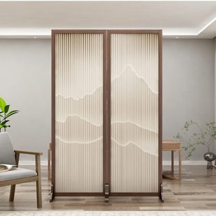 中国风屏风 高端品质 实木高端屏风隔断玄关客厅折叠移动新中式