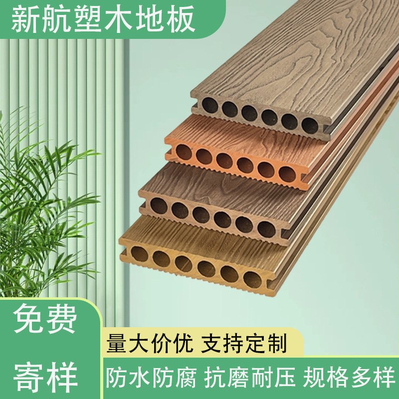 塑木地板户外浮雕木纹别墅庭院地板防潮防滑塑木地板户外露台压花