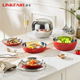 凌丰304不锈钢盆碟套装 家用高档乔迁新婚送礼餐具礼盒菜碟套装