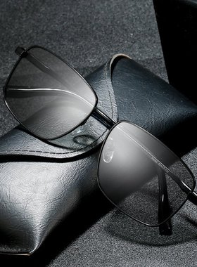 金属墨镜驾驶镜男士户外智能感光变色眼镜8086骑行偏光太阳镜