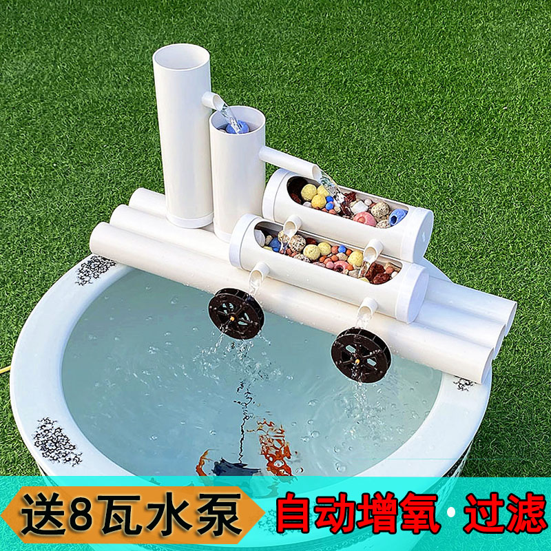 瓷缸加氧净水过滤免换水多合一吸便静音家用自动上水循环过滤设备