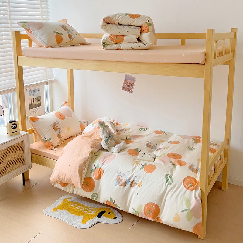 全棉寝室大学生宿舍床上三件套女生可爱少女高低床子.母床四件套