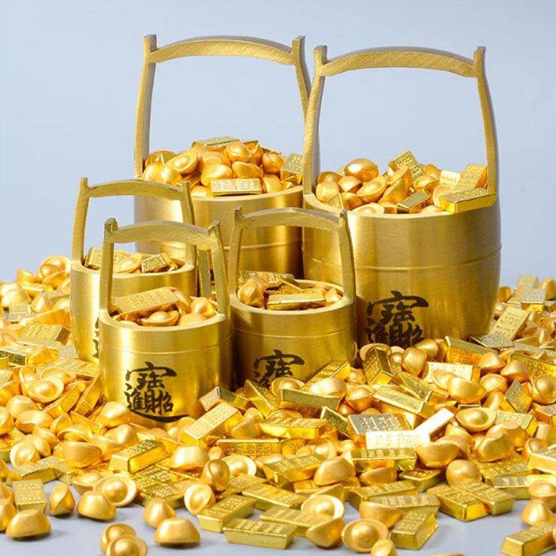 一桶金摆件黄铜聚宝盆纯铜招财聚财客厅办公室桌面金元宝装饰品,家居饰品,装饰摆件,淘宝优惠券,粉丝福利购,淘宝优惠卷