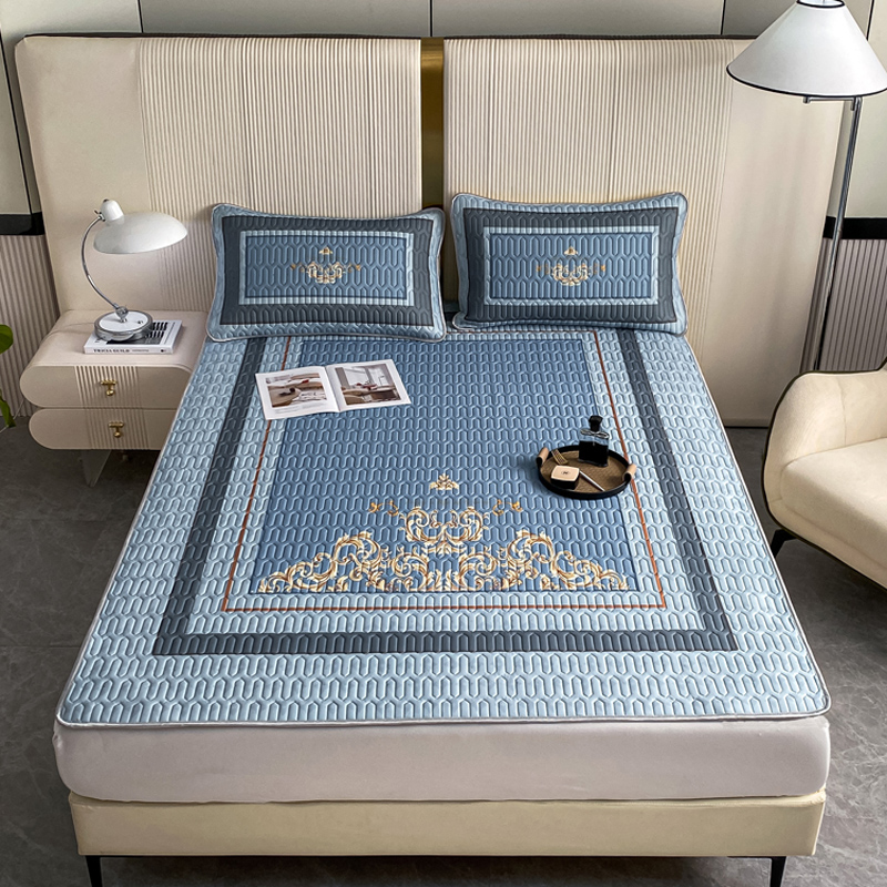 2025新款夏季乳胶凉席三件套可水机洗冰丝夏凉床垫家用空调软席子