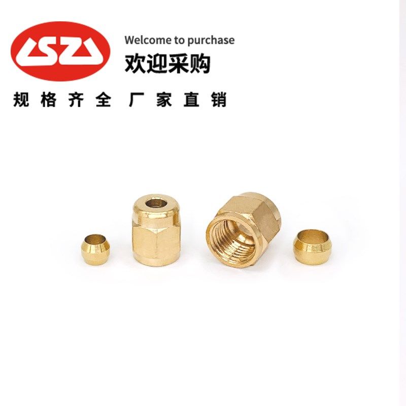 内丝螺帽PN4DPC单向阀计量件铜螺母接头 螺帽 润滑接头M8*1M10*1