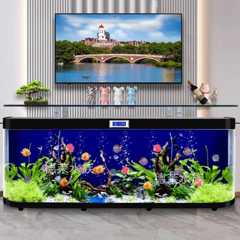 创意玻璃电视柜鱼缸水族箱中大型落地靠墙生态自动循环客厅家用