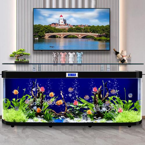 创意玻璃电视柜鱼缸水族箱中大型落地靠墙生态自动循环客厅家用