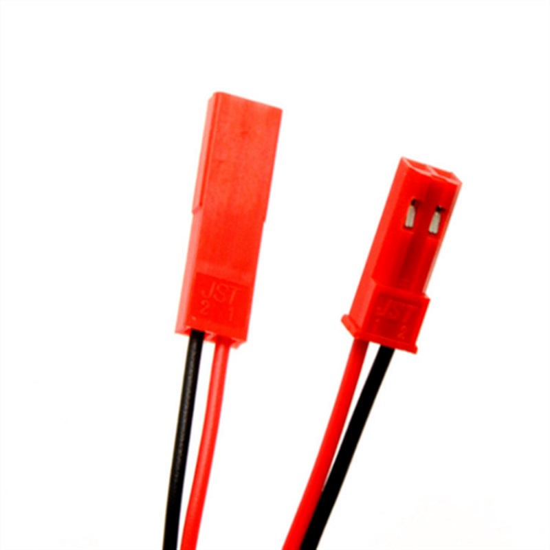 JST-2P 母头/公头 插座对插线连接线 LED公母插头 红黑端子线15CM