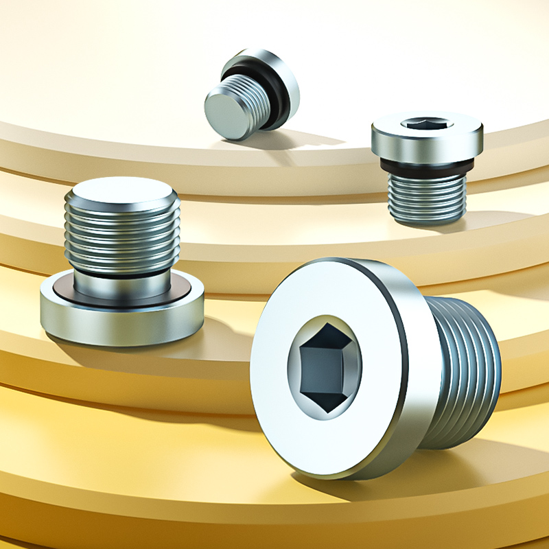 镀锌内六角带ED密封圈法兰面堵头管堵油塞螺堵螺塞1分G1/8M12*1.5