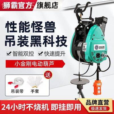 【1.7ECD万人收金藏】小刚微型电动葫芦芦2提20v双孔电葫快速升吊