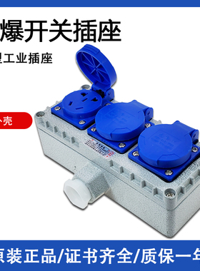 86型防爆插座220V五孔10A/16A三孔工业消防防水防腐插座单联三联