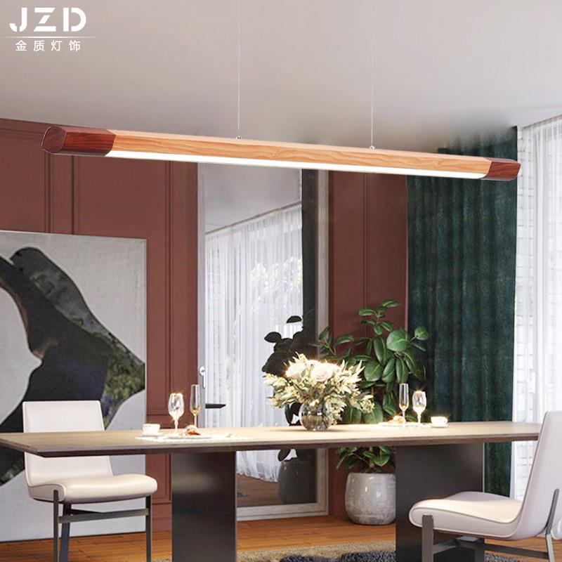 茶桌办公室个性创意吊灯 咖啡厅餐厅木艺吊灯 北欧简约长条吊灯