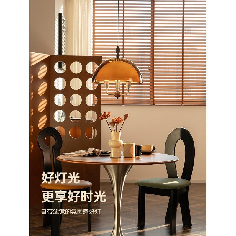 法式中古风餐厅吊灯2025新款高级感落日氛围感吊灯复古饭厅餐桌灯