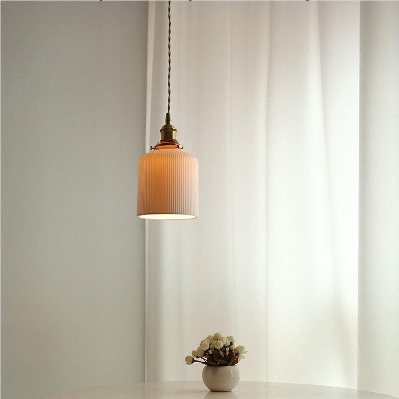 北欧床头吊灯餐厅吧台岛台现代简约单头loft复古手工极简陶瓷灯具