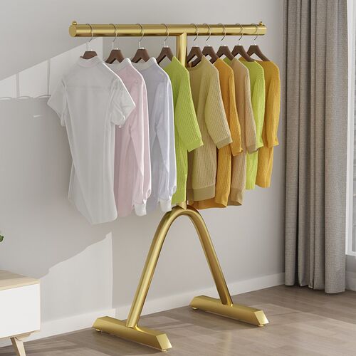 轻奢简约晾衣架落地卧室挂衣架现代简易折叠家用凉衣服帽挂包架子