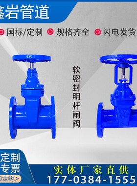 Z41X-16暗杆软密封闸阀法兰手动明杆闸阀球墨铸铁阀门DN65 80 100