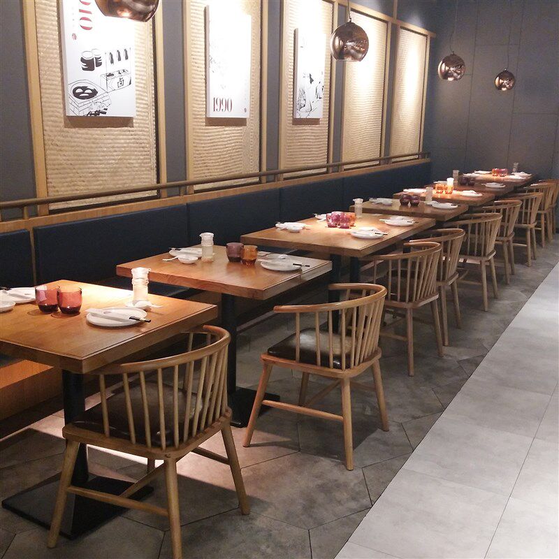实木西餐厅桌椅餐饮小吃店饭店日本料理粉面馆中式餐厅餐桌椅组合