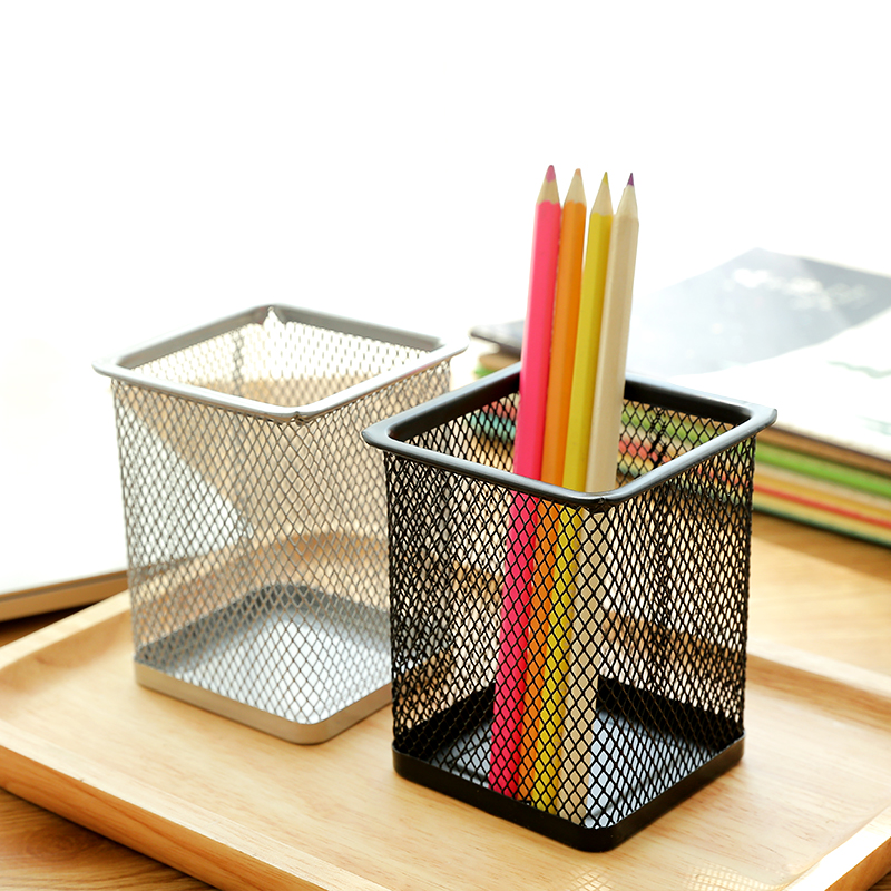 创意镂空网格金属笔筒多功能可爱韩国学生桌面收纳办公用品