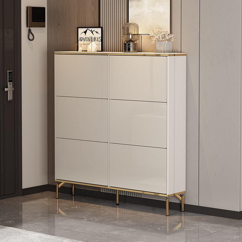 轻奢超薄鞋柜家用门口岩板入户门后极窄款翻斗17cm2024新款省空间