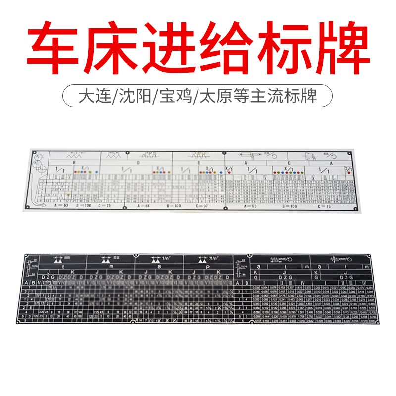 沈阳CA6150/6150车床螺距表宝鸡机床标牌铭牌云南6250B尺寸表广州