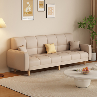 奶油风布艺沙发客厅2026年新款小户型家用猫抓皮三人位直排沙发床