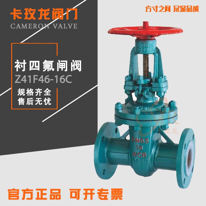 衬四氟闸阀Z41F46-16C楔式铸钢法兰手动耐酸碱阀门DN506580100200