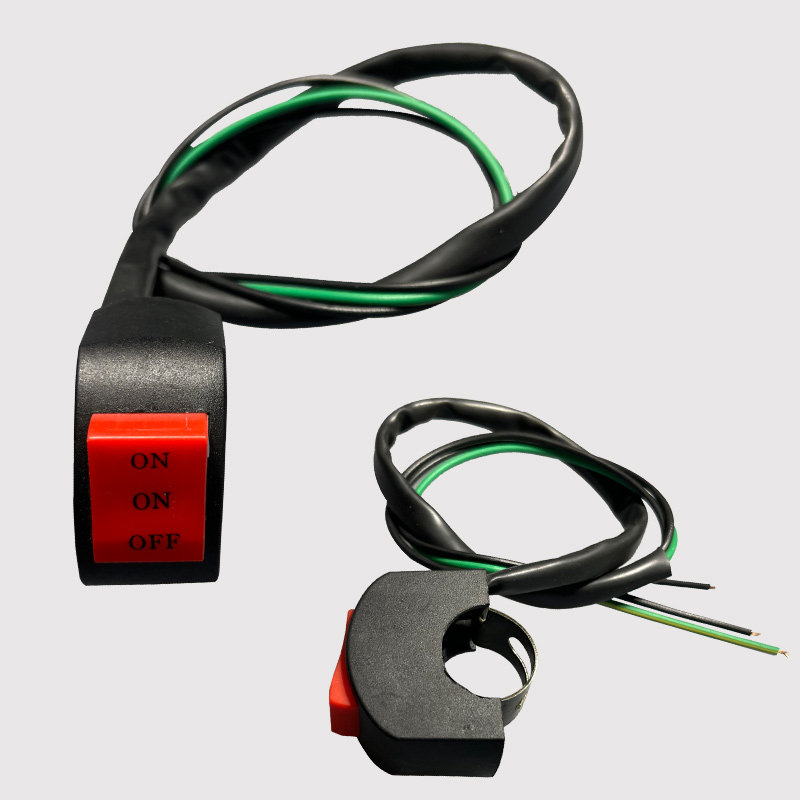 开关电动车摩托配件灯改装开关大灯二线远近踏板光三线电瓶车按钮