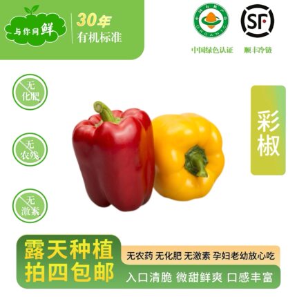 (有机标准彩椒)有机标准彩椒辣椒水果椒宝宝辅食绿色蔬菜健康蔬菜