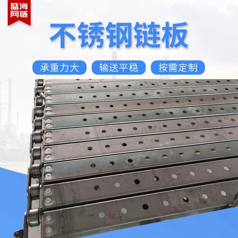 镀锌链板传动带 #节距38.1玉米清洗链条式钢板304不锈钢冲孔链板