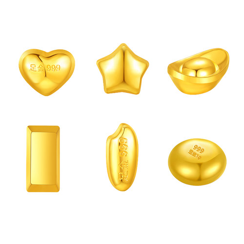 环冠金元宝小金豆爱心小米粒储蓄计划小金豆纯黄金投资金999足金